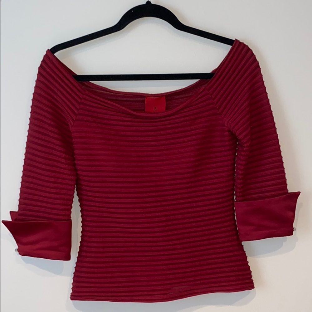 JS Collections Red Formal Top